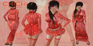 Chichi of London, Mai Kimono Hot Red Combi, cc00101.png