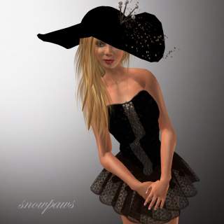 Snowpaws DIMH Diamond corset mini and wide hat -Snowpaws.png